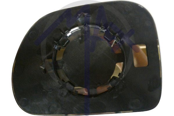 Rear-view mirror glass, right, convex chrome