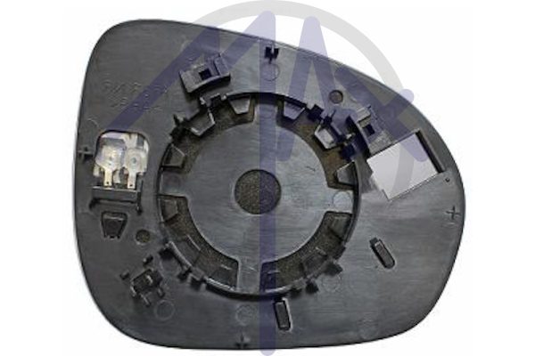 Right rear-view mirror glass, convex chrome, heated