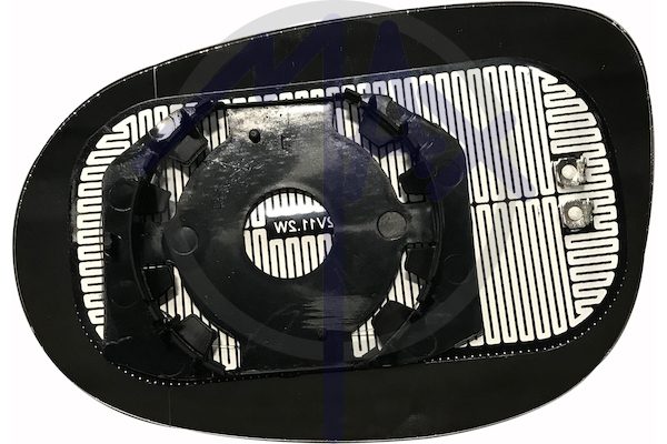 Rear-view mirror glass right, heated blue convex
