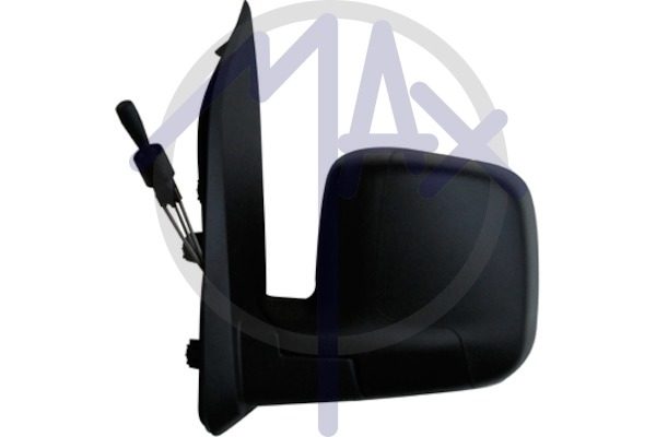 Exterior rear-view mirror, left, cable adjustment, black cover, convex chrome glass