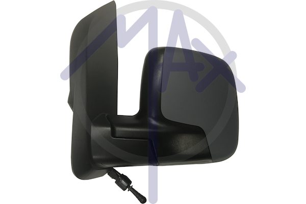 Exterior rear-view mirror, left, cable adjustment, cover for painting, convex chrome glass