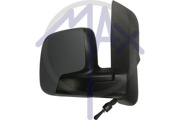 Exterior rear-view mirror, right, cable adjustment, cover for painting, convex chrome glass