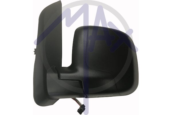 Exterior rear-view mirror left, electric, black cap, convex chrome heated glass