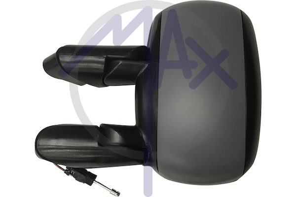 Exterior rear-view mirror, left, cable adjustment, cover for painting, convex chrome glass
