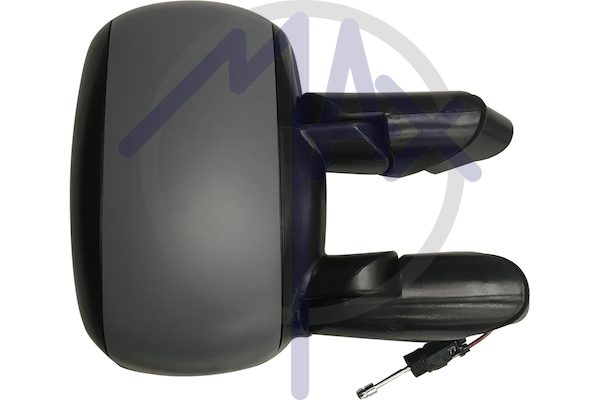 Exterior rear-view mirror, right, cable adjustment, cover for painting, convex chrome glass
