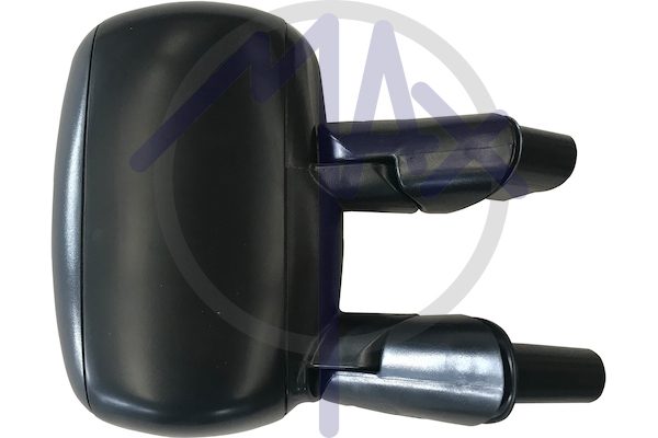 Right outer rear-view mirror, cable adjustment, black cover, convex chrome glass