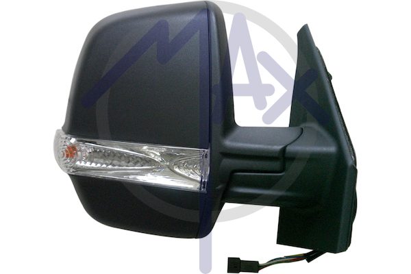 Specchietto retrovisore esterno destro, elettrico, calotta nera, con freccia, con sensore temperatura, vetro convesso cromato riscaldato, doppio vetro