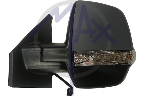 Specchietto retrovisore esterno sinistro, elettrico, calotta da verniciare, con freccia, vetro convesso cromato riscaldato, doppio vetro, 6 pin