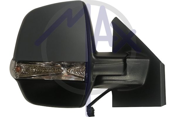 Specchietto retrovisore esterno destro, elettrico, calotta da verniciare, con freccia, con sensore temperatura, vetro convesso cromato riscaldato, doppio vetro, 8 pin