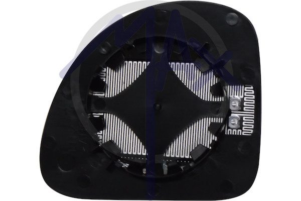 Left rear-view mirror glass, convex chrome, heated