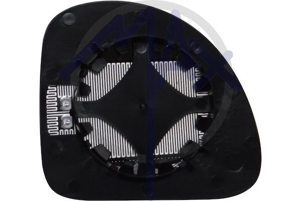 Right rear-view mirror glass, convex chrome, heated