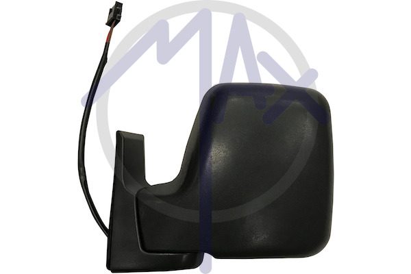 Exterior rear-view mirror left, electric, black cap, convex chrome heated glass