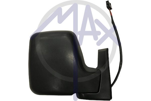 Exterior rear-view mirror right, electric, black cap, convex chrome heated glass