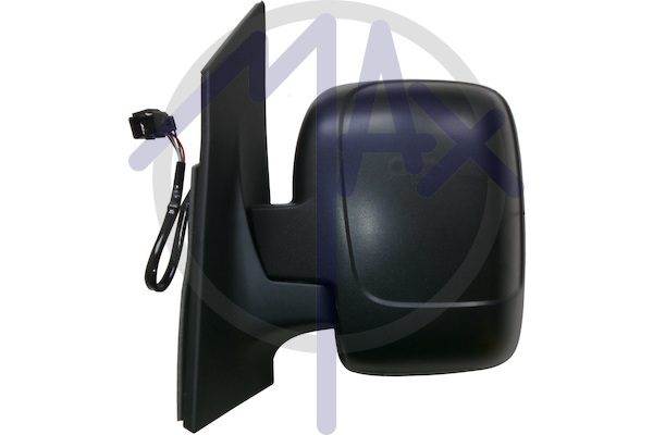 Specchietto retrovisore esterno sinistro, elettrico, calotta nera, vetro convesso cromato riscaldato, doppio vetro