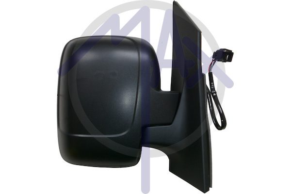 Specchietto retrovisore esterno destro, elettrico, calotta nera, con sensore temperatura, vetro convesso cromato riscaldato, doppio vetro