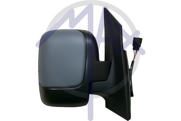 Specchietto retrovisore esterno destro, elettrico, calotta da verniciare, ripiegabile elettricamente, con sensore temperatura, vetro convesso cromato riscaldato, doppio vetro
