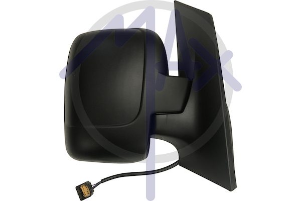 Specchietto retrovisore esterno destro, elettrico, calotta nera, con sensore temperatura, vetro convesso cromato riscaldato, vetro singolo