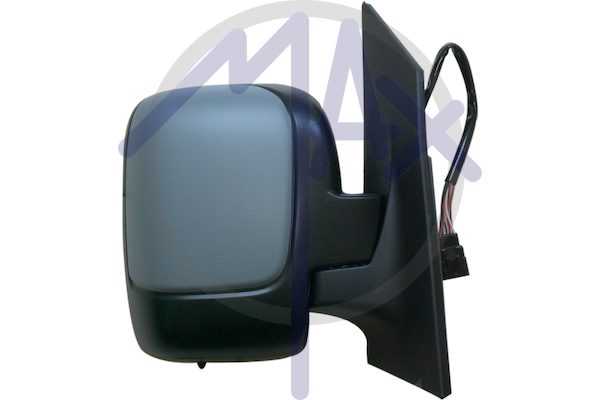 Specchietto retrovisore esterno destro, elettrico, calotta da verniciare, con sensore temperatura, vetro convesso cromato riscaldato, vetro singolo