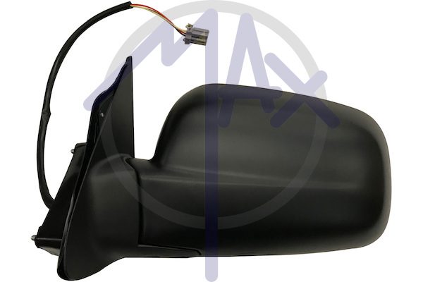 Specchietto retrovisore esterno sinistro, elettrico, calotta nera, ripiegabile elettricamente, vetro convesso cromato, 5 pin