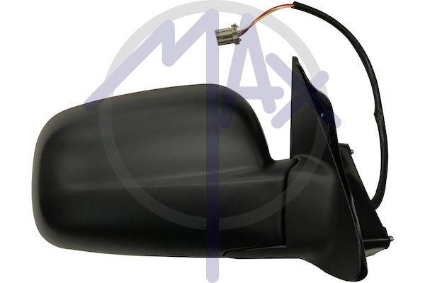 Specchietto retrovisore esterno destro, elettrico, calotta nera, ripiegabile elettricamente, vetro convesso cromato, 5 pin