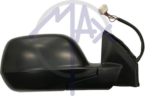 Specchietto retrovisore esterno destro, elettrico, calotta nera, ripiegabile elettricamente, vetro convesso cromato riscaldato, 7 pin