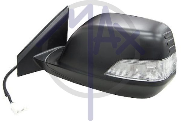 Specchietto retrovisore esterno sinistro, elettrico, calotta nera, con freccia, vetro convesso cromato riscaldato, 7 pin