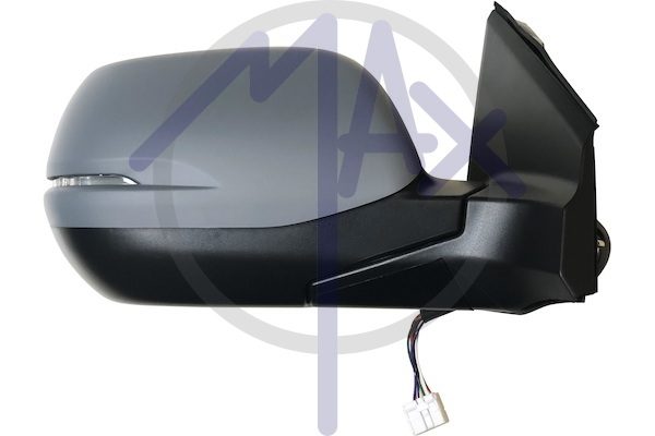Specchietto retrovisore esterno destro, elettrico, calotta da verniciare, con freccia, ripiegabile elettricamente, vetro convesso cromato, 7 pin