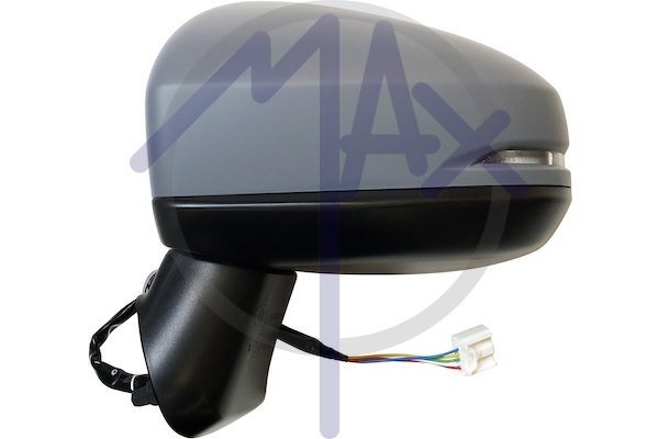 Specchietto retrovisore esterno sinistro, elettrico, calotta da verniciare, con freccia, vetro convesso cromato, 5 pin