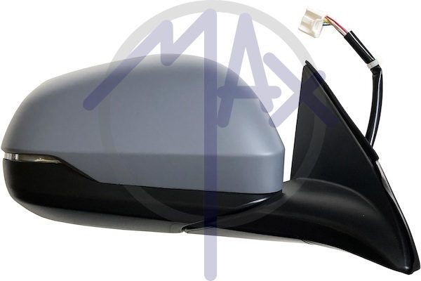Specchietto retrovisore esterno destro, elettrico, calotta da verniciare, con freccia, vetro convesso cromato riscaldato, 6 pin