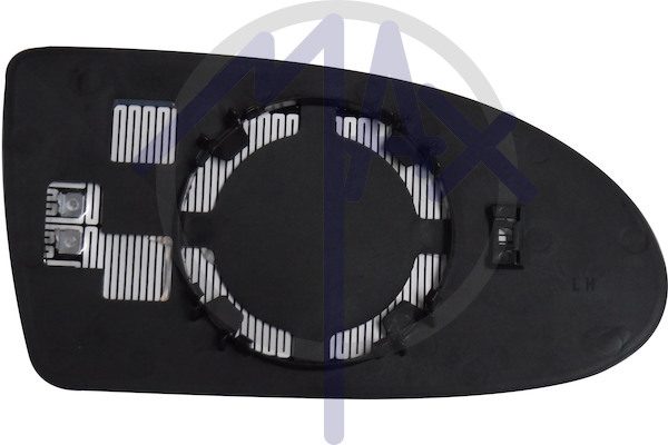 Left rear-view mirror glass, convex chrome, heated