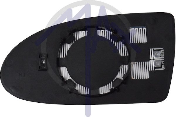 Right rear-view mirror glass, convex chrome, heated