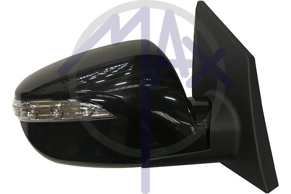 Right outer rear-view mirror, electric, cover to be painted, with indicator, heated chrome convex glass, 6 pin