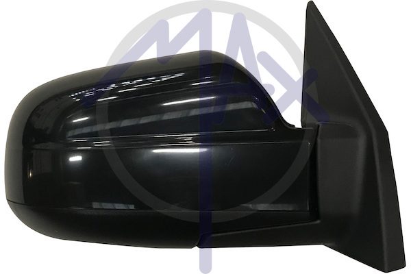 Specchietto retrovisore esterno destro, elettrico, calotta nera, ripiegabile elettricamente, vetro convesso cromato, 5 pin