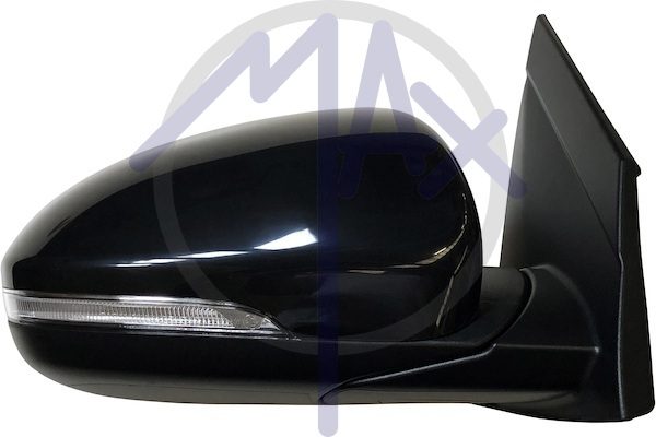 Specchietto retrovisore esterno destro, elettrico, calotta nera verniciabile, con freccia, vetro convesso cromato riscaldato, 6 pin