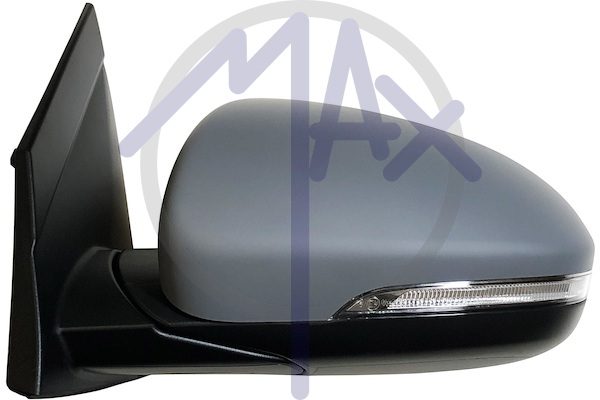 Specchietto retrovisore esterno sinistro, elettrico, calotta da verniciare, con freccia, vetro convesso cromato, 5 pin