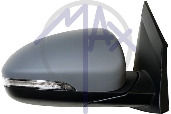 Specchietto retrovisore esterno destro, elettrico, calotta da verniciare, con freccia, vetro convesso cromato, 5 pin