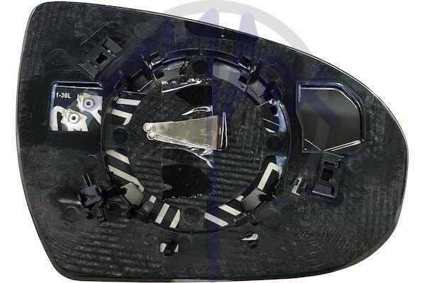 Left rear-view mirror glass, convex chrome, heated