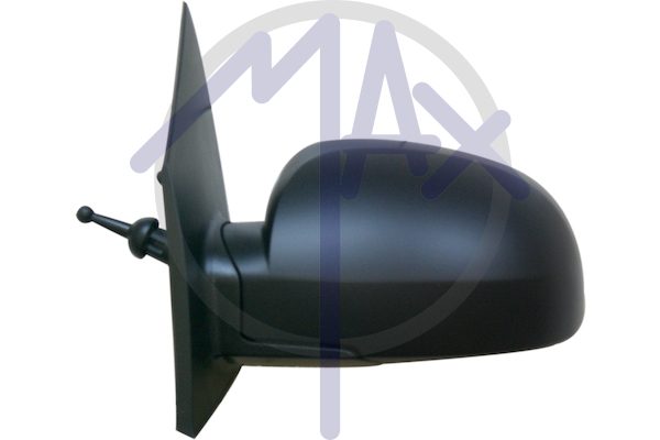 Exterior rear-view mirror, left, cable adjustment, black cover, convex chrome glass