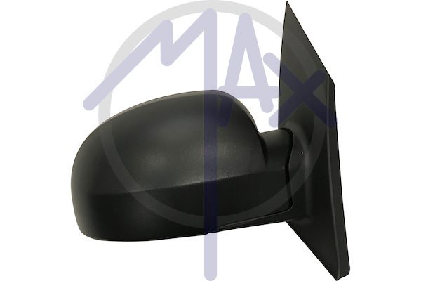 Exterior rear-view mirror right, electric, black cap, convex chrome heated glass