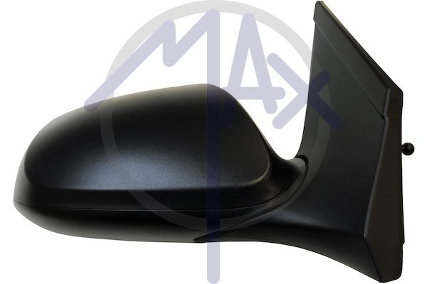 Right outer rear-view mirror, cable adjustment, black cover, convex chrome glass