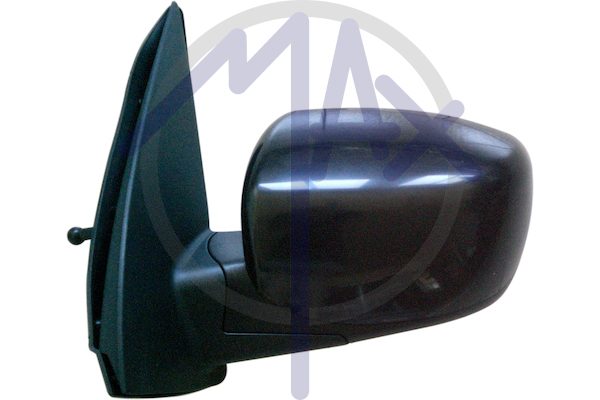 Exterior rear-view mirror, left, cable adjustment, black cover, convex chrome glass