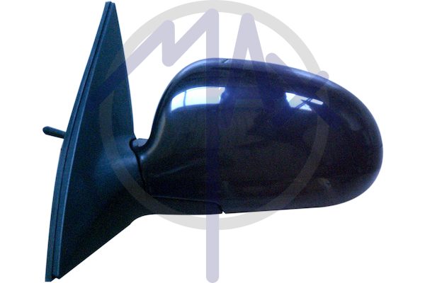 Exterior rear-view mirror left, cable adjustment, black cap, aspherical chrome glass