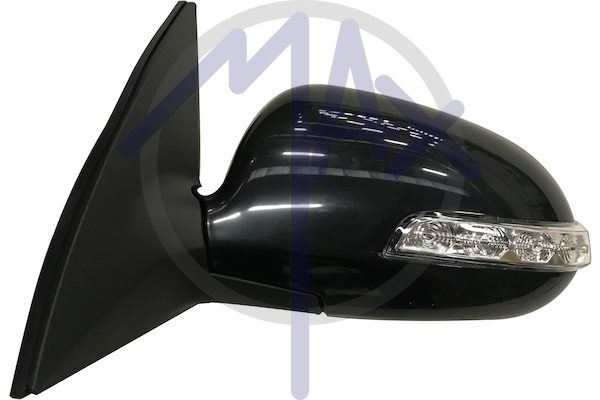 Specchietto retrovisore esterno sinistro, elettrico, calotta da verniciare, con freccia, ripiegabile elettricamente, vetro convesso cromato riscaldato, 8 pin