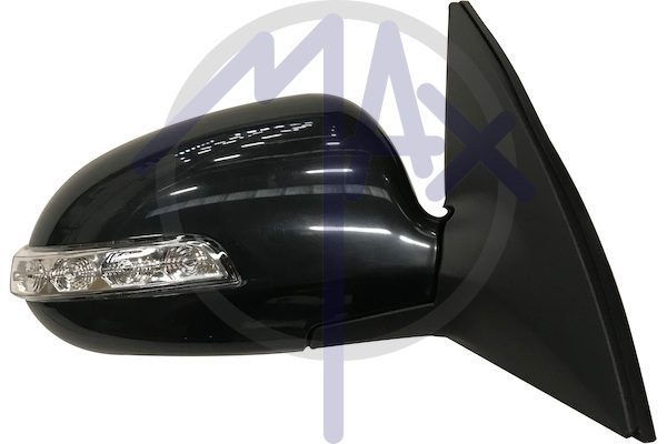 Specchietto retrovisore esterno destro, elettrico, calotta da verniciare, con freccia, ripiegabile elettricamente, vetro convesso cromato riscaldato, 8 pin