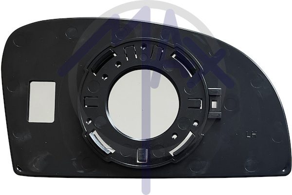 Rear-view mirror glass, left, convex chrome