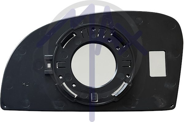 Rear-view mirror glass, right, convex chrome