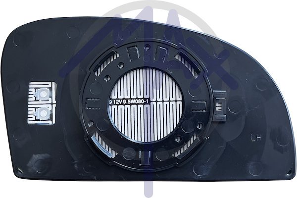 Left rear-view mirror glass, convex chrome, heated