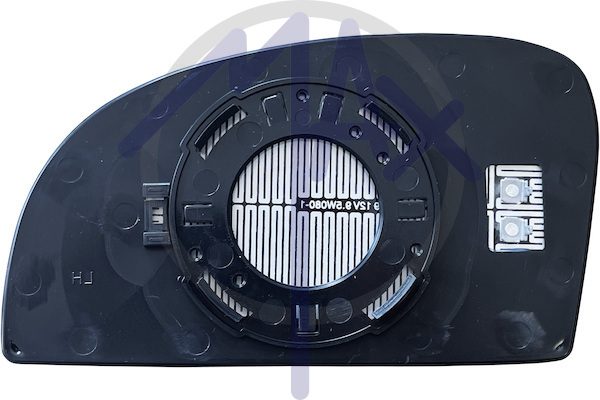 Right rear-view mirror glass, convex chrome, heated