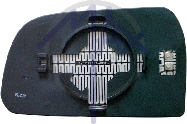Right rear-view mirror glass, convex chrome, heated