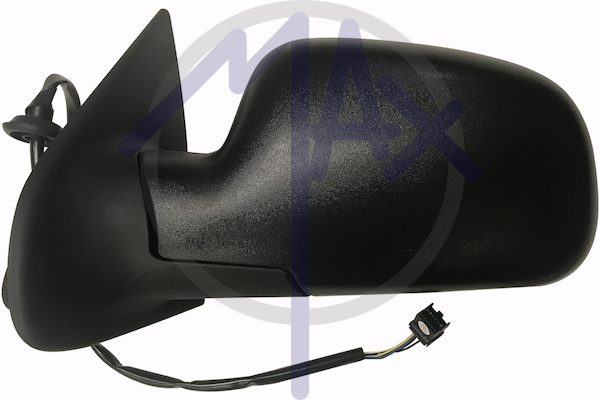 Specchietto retrovisore esterno sinistro, elettrico, calotta nera, vetro cromato riscaldato, 5 pin